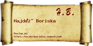 Hajdú Boriska névjegykártya