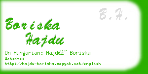 boriska hajdu business card